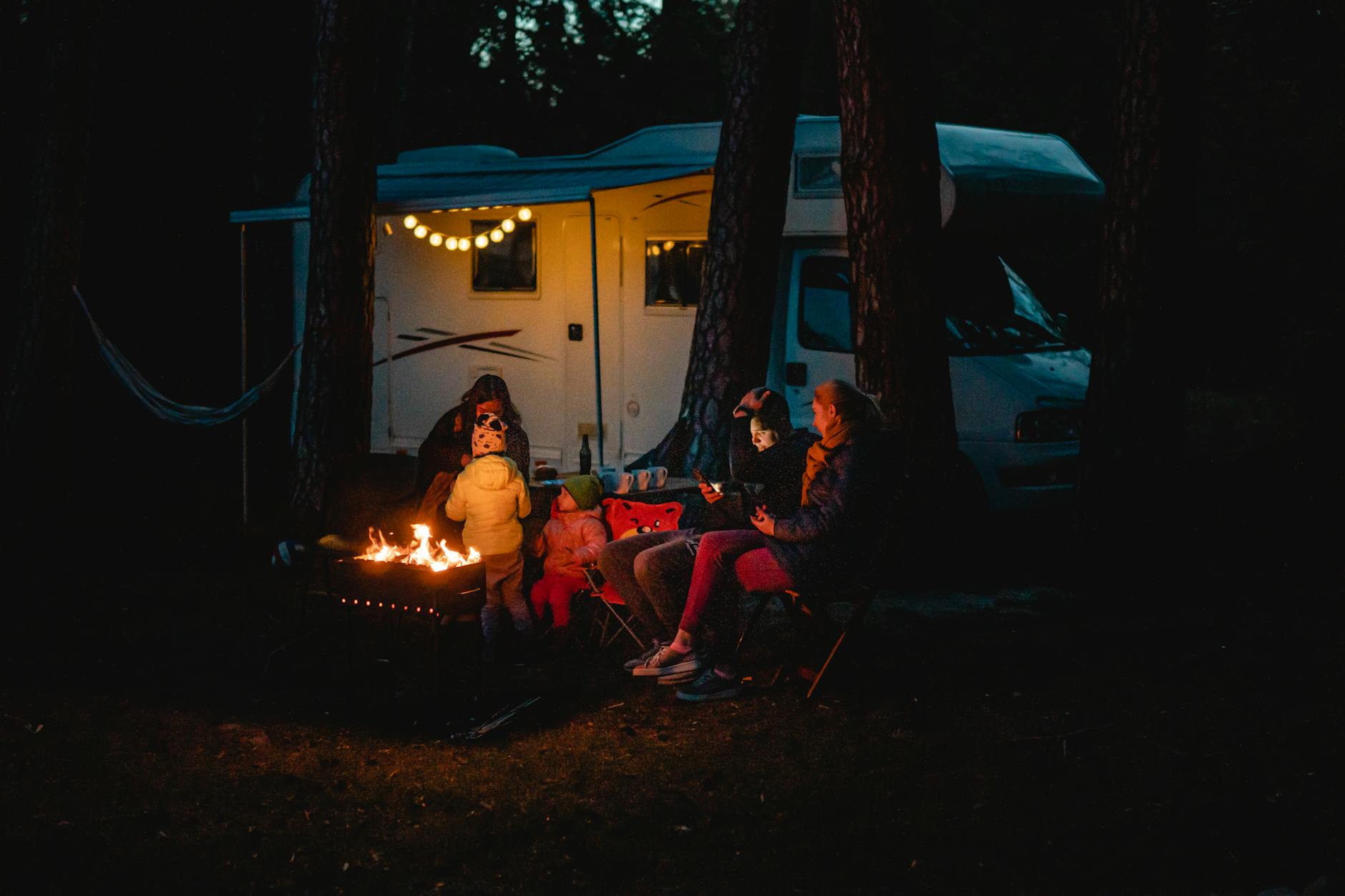 camper van with family